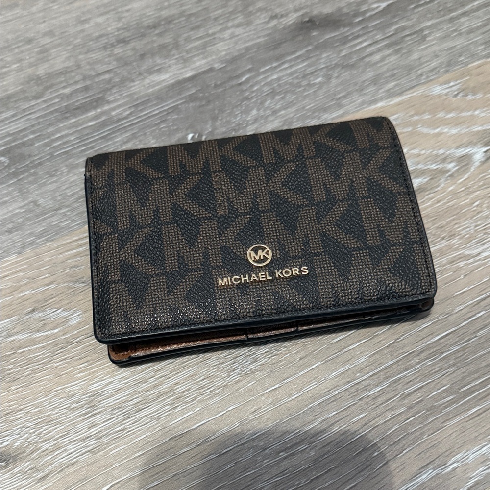 Michael Kors Black and Brown Logo Wallet